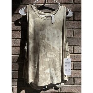 Glyder Electric Tank Linen Lava Dye Open Back Knot Relaxed Fit Large